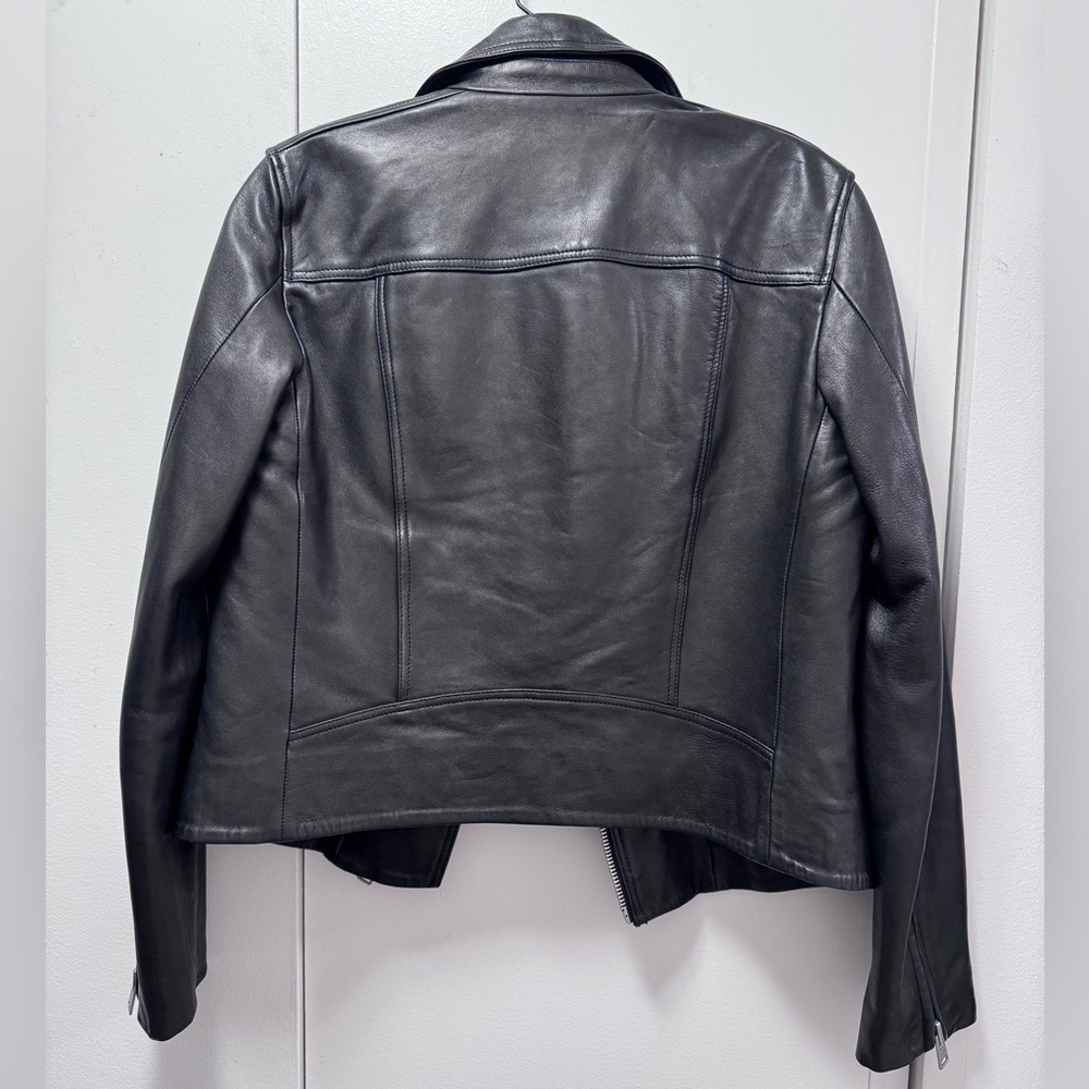 **Like New** All Saints Dalby Biker Jacket | Black Lamb Leather | Sz 8 US